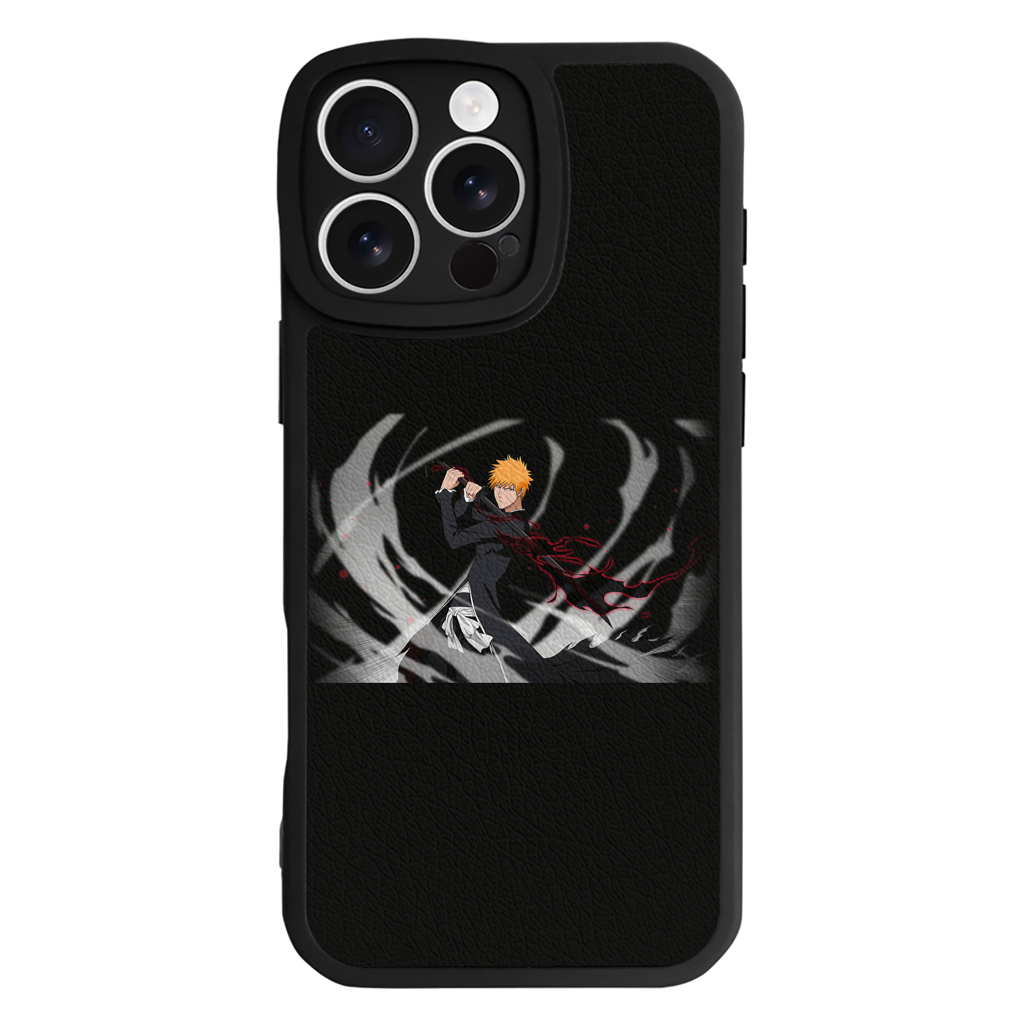 ブリーチ 黒崎一護（くろさき いちご）BLEACH Kurosaki Ichigo 【iPhone 16シリーズ対応】シリコンスマホケース（レザー調） 材質：シリコン